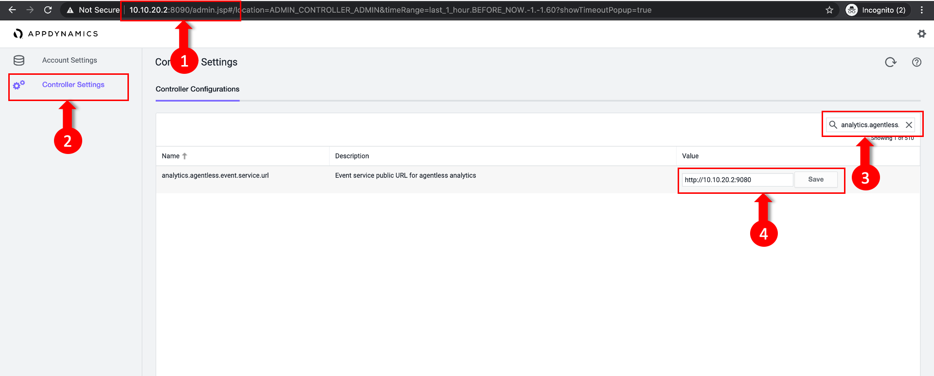Update AgentlessAnalytics_EventsServiceURL